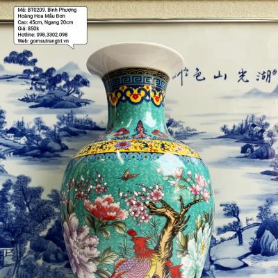 Lộc bình họa tiết Phượng Hoàng - Hoa Mẫu Đơn